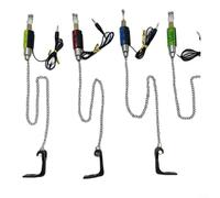 Gettimore Bite Indicator Set 4 Bobbins Carp Fishing Portable LED Illuminated Bite Alarms Drop Off Alarm Detachable for Outdoor Rod Light up(4 Color)
