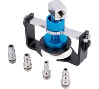 Gettimore Brake Bleeding Adapter with 4 Quick Couplings, Adjustable 22 mm to 58 mm for Fit on European, US, Metric, and Japanese Vehicle Brands, Aluminum Alloy with Chrome Plating and Blue A