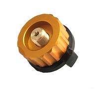 Gettimore Camping Gas Stove Converter Adapter Portable Butane Canister Connector with Self-Closing Valve for Split Burners Lightweight Gear for Hiking Backpacking(Yellow thick stripe)