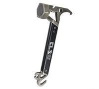 Gettimore Camping Hammer Tent Peg Puller Bottle Opener, Multi-function Stainless Steel Nail Puller Remover Outdoor Camping Picnic Tool(Grey)
