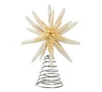 Gettimore Christmas Tree Star Ornaments, Resin Starfish Treetop Decoration with Spring Movement for Gentle Swinging, 26 x 21 cm, Festive Centerpiece for Holiday Parties and Window Displays