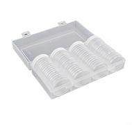 Gettimore Coin Collection Organizer Storage Box with 60 Clear Capsule Cases for 17-40mm Diameter Coins, Adjustable Foam Liner, Scratch-Resistant(A)