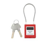 Gettimore Compact Cable Padlock with 90mm Long Shackle, High-Strength Stainless Steel & Nylon PA Body for Durable Security, Anti-Slip Texture, 12-Pin Core, for Outdoor, Travel, Storage, with 2 Keys