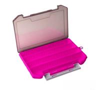 Gettimore Compact Double-Sided Fishing Tackle Box with Adjustable Dividers Transparent Lid Portable Organiser for Lures Hooks Small Accessories(Pink)