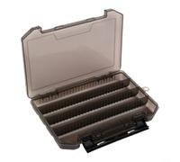Gettimore Compact Double-Sided Fishing Tackle Box with Adjustable Dividers Transparent Lid Portable Organiser for Lures Hooks Small Accessories(Black)