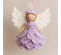 Gettimore Crochet Angel Ornament Kit, DIY Angel Pendant Pack with Yarn Ergonomic Hook Ribbon Stuffing and Step by Step Pattern Handmade Seasonal Decorations and Crafts(3)