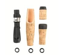 Gettimore DIY Cork Fishing Rod Handle Set, Segmented Repair Kit with Front 43cm and Back 66cm Corks, 177cm Middle Handle plus Wheel Base, 1 Pack, Compatible with Standard Rods