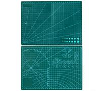Gettimore Double Sided Cutting Mat A2/A3/A4/A5 3mm Thick Waterproof PP Craft Pad with Scale for Sewing Carving Anti Slip, Green Black(A-4 green)