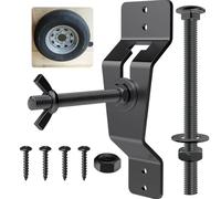 Gettimore Enclosed Wall Mount Spare Tire Carrier Steel Bracket Rack Holder with Dual Bolt Sizes for Trailer Wheels, Silver and Black Black