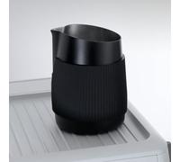 Gettimore Espresso Milk Pitcher 420ml Handleless Stainless Steel Frothing Jug with Hawk Spout and Silicone Grip for Precision Latte Art, Cappuccino and Barista Coffee Brewing, Black