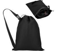 Gettimore Expandable Garden Hose Storage Bag, Heavy Duty 600D Oxford Cloth Water Hose Carry Bag with Mesh Ventilation, Fits Up to 100 ft, Adjustable Shoulder Strap, Black (37 x 51 cm)