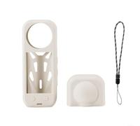 Gettimore for insta360 X5 Silicone Case with Ventilation for Cooling, Exact Fit for USB and Mic, Panoramic Lens Cover, Anti-Drop Shell(White)