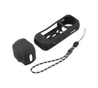 Gettimore for insta360 X5 Silicone Case with Ventilation for Cooling, Exact Fit for USB and Mic, Panoramic Lens Cover, Anti-Drop Shell(Black)