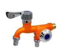 Gettimore for PP Double Outlet Faucet Washing Machine 1 2 Inch for Dual Control Extended Spout for Orange White(Orange)