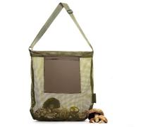 Gettimore Foraging Mesh Bag for Mushroom Hunting Breathable Backpack with Storage Pocket Adjustable Strap Black 42x42cm(Green)