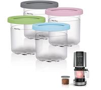 Gettimore Ice Cream Pint Containers with Lids 2-Pack 16 oz ABS Dishwasher Safe Leak-Proof Design Compatible with NC299AMZ/NC300s Series for Homemade Frozen Desserts Storage and Multiple Flavour Separa