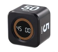 Gettimore Interactive Visual Timer for Kids, Digital Study Pomodoro Cooking Timer with Gravity Induction Quiet Operation for Cooking Study and Exercise(black)