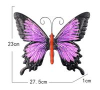 Gettimore Large Metal Butterfly Wall Art for Outdoor Garden and Home Decor, 3D Hand-Painted Purple Iron Sculpture, Indoor Outdoor Use for Yard Patio Living Room Bedroom, Easy to Hang (23 x 275 cm)