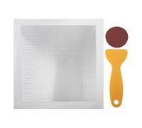 Gettimore Metal Drywall Patch Kit for Large Holes, 15x15cm 20x20cm 25x25cm, Galvanized Steel & Fiberglass Mesh, Black+White, Includes Sandpaper and Scraper, for Seamless Wall Repair in Kitchens, Offic