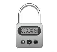 Gettimore Metal Timer Lock with LCD Display, Electronic Timer for 999 Hours Countdown, Alarm Reminder, Splash-Proof Construction(Light gray)