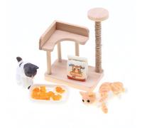 Gettimore Mini Wooden Cat Climbing Frame for Dollhouse Scene Model Accessories, Handmade Craftsmanship Decorative Piece for Fairy Gardens, Sand Table Landscapes, and DIY Railway Layouts