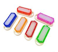 Gettimore Multipurpose Thick Oval Cleaning Brush with Stiff Plastic Bristles Shoes Laundry Cups Crevice Scrubbing Comfortable Grip for Compact Size 14.5 x 5.5 cm Multi