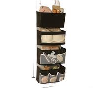 Gettimore Multipurpose Wall Mounted Hanging Storage Bag Organizer with Metal Hooks Non-Woven Fabric Transparent PVC Panels Stationery Cosmetics Books Items Space-Saving 30x15x52cm(Q)