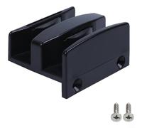 Gettimore Plastic Shower for Door Slider Rail in Chrome Finish, Anti-Collision Stopper with Side Screws Secure Glass Sliding Track Installation(S Black)