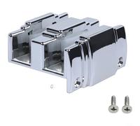 Gettimore Plastic Shower for Door Slider Rail in Chrome Finish, Anti-Collision Stopper with Side Screws Secure Glass Sliding Track Installation(L Chrome)