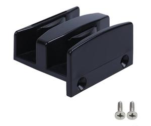 Gettimore Plastic Shower for Door Slider Rail in Chrome Finish, Anti-Collision Stopper with Side Screws Secure Glass Sliding Track Installation(S Black)