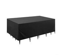 Gettimore Rectangular Patio Table Cover 420D Silver Coated Dustproof Rainproof Furniture Protection with Air Vents Click Close Straps 242x183x102cm(3)