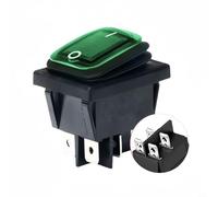 Gettimore Reset Rocker Switch 20A DPST Rectangular Type With IP67 Waterproof And Dustproof Protection For Electrical Use(Green)