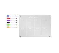 Gettimore Reusable Dry Erase Fridge Magnet Calendar Board Planner Weekly Scheduling, Meal Planning & To-Do Lists Acrylic, 8.27 x 11.69 in, Transparent