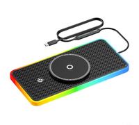 Gettimore RGB 20W Wireless Car Charging Pad, Quick Charge Non-Slip Dashboard Mount with Status Light for iPhone and Phones(1m Cable Type-c)