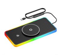 Gettimore RGB 20W Wireless Car Charging Pad, Quick Charge Non-Slip Dashboard Mount with Status Light for iPhone and Phones(1m Cable USB)