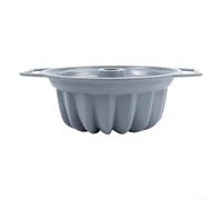 Gettimore Silicone Cake Pan with Handle, Silicone Fluted Baking Pan,Great for Cake,Bread(Grey)