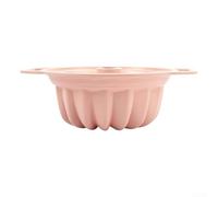 Gettimore Silicone Cake Pan with Handle, Silicone Fluted Baking Pan,Great for Cake,Bread(Pink)