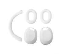 Gettimore Silicone Protective Cover for Sony Wh1000xm5, Anti Yellowing Shockproof Case Set with Ear Pads Head Beam Washable Sweatproof(White)