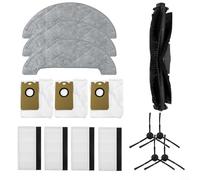 Gettimore Spare Parts for AIRROBO for T10+ Robot Vacuum 3-Pack Mop Pads 3 Bags 1 Anti-Winding Main Brush 4 Side Brushes 4 Filters Cleaning Accessories