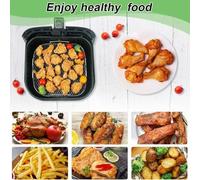 Gettimore Stainless Steel Air Fryer Rack Basket Square Grill Shelf 21cm Accessories with Handle for Cooking, Baking, Dehydrating Fruits Meat Vegetables Compatible with Oven Steamer Dehydrator Silver</