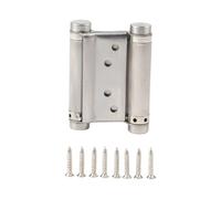 Gettimore Stainless Steel Double Opening Spring Hinge, 3/4/5/6 Inch Two-Way Door Hinge with Adjustable Intensity Bearings for Swing Doors, Compatible with 25-44 cm Thick Doors, Silver