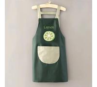 Gettimore Stylish Waterproof Kitchen Apron, Adjustable Polyester Cooking Bib with Pocket for Home Cooks and Professionals, Colorful(Regular style Green lemon)