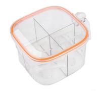 Gettimore Transparent Spice Jar Multi Compartment Seasoning Box Moisture for proof Storage Container for Herbs Salt - 4 Grids 17.3x13.8cm(Orange)