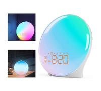 Gettimore Up Light with for Dual Alarms, FM Radio & Sleep Timer | Sunrise Alarm Clock with for Dual Alarms, FM Radio & 18 Nightlights