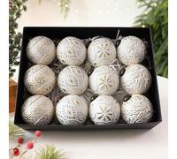 Gettimore Vintage Copper Christmas Ball Ornament, 80mm Shatterproof Plastic Christmas Tree Bauble Decor for Trees Garlands Wreaths and Holiday Home Party Decoration(white)