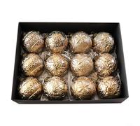 Gettimore Vintage Copper Christmas Ball Ornament, 80mm Shatterproof Plastic Christmas Tree Bauble Decor for Trees Garlands Wreaths and Holiday Home Party Decoration(Antique Curry)