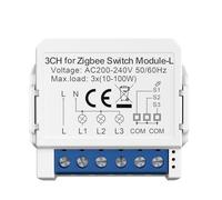 Gettimore ZigBee 30 Switch Module for Single Fire On/Off Light Control, 1/2/3-Way Circuit Breaker with Dual Control & State Memory, Compatible with AC100-240V Rocker Switches, IP20 Rated, 39 x 39 mm