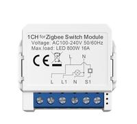 Gettimore ZigBee Switch Module for 1/2/3/4-Way Dual Control, Smart Circuit Breaker with App & Voice Control, Timer, State Memory, Interlock Function, AC100-240V IP20, Compatible with Flip Rocker and R