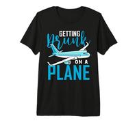Getting Drunk On a Plane Shirt Funny Airplane Shirt Plane Premium T-Shirt