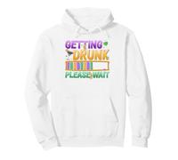Getting Drunk Please Wait Funny Mardi Gras Drinking Humor Pullover Hoodie